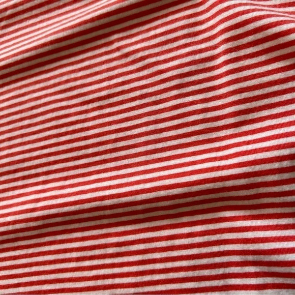 Michael Kors Cold Shoulder Top Women’s Medium Striped Coral EUC Short Sleeves - Picture 4 of 6